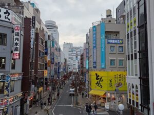 松戸駅西口デッキから見たキテミテマツド方面（出典：ウィキメディア・コモンズ CC0）
