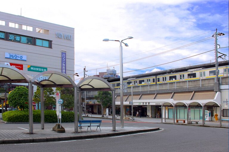 JR茂原駅南口のバス乗り場とロータリー
