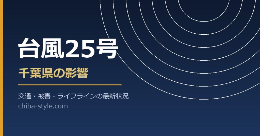 台風25号 千葉県の影響 交通・被害・ライフラインの最新状況