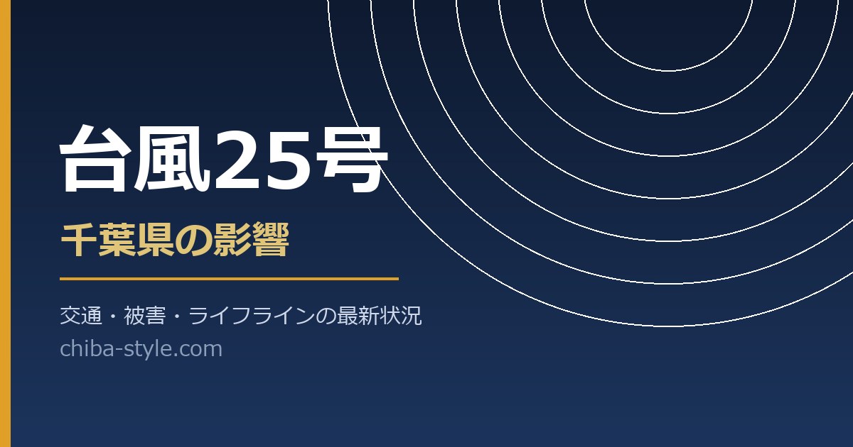 台風25号 千葉県の影響 交通・被害・ライフラインの最新状況