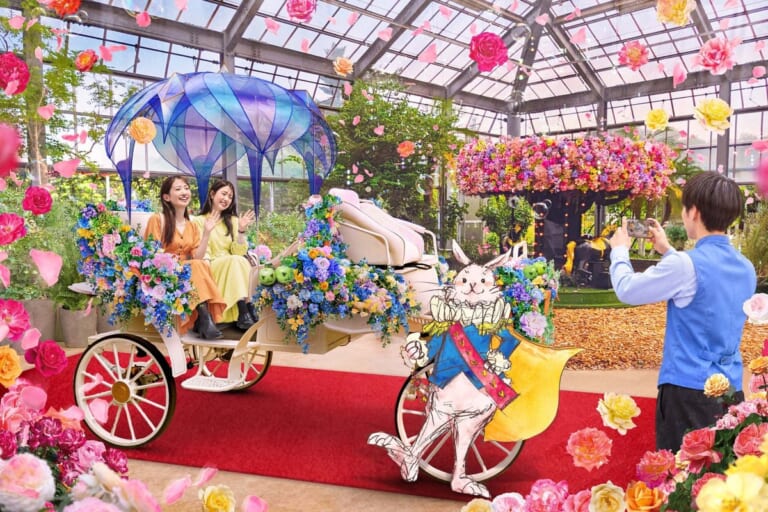 京成バラ園の秋イベントで新登場する馬車のフォトロケーション「ハートの女王のロイヤル キャリッジ」